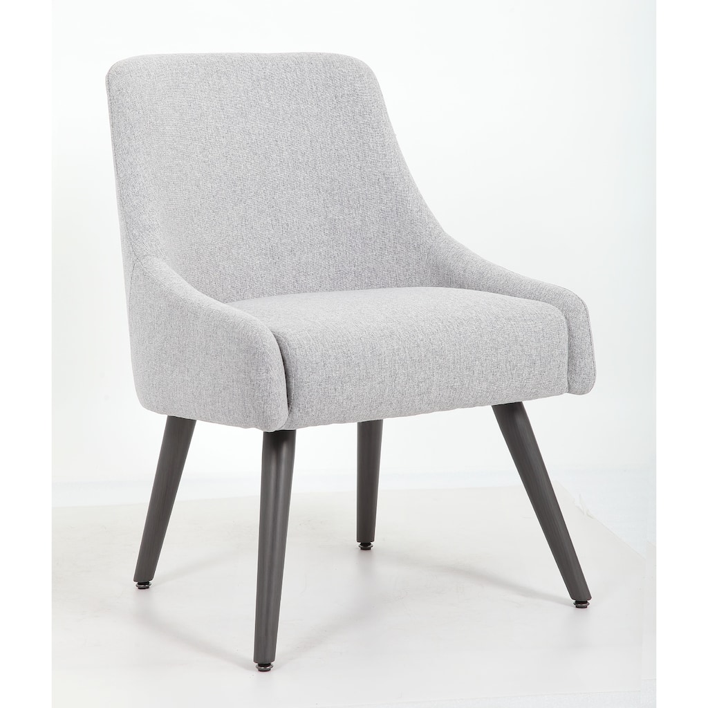 Boki Reception Guest Chair, Light Gray Poly-Linen, Soft Foam Seat