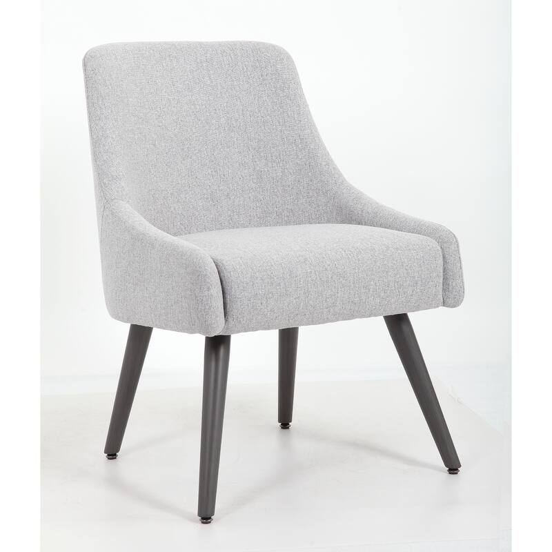Boki Reception Guest Chair, Light Gray Poly-Linen, Soft Foam Seat