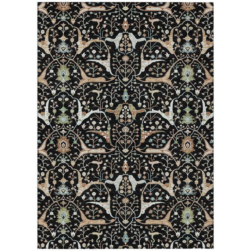 Machine Washable Indoor/ Outdoor Traditional Persian Chantille Rug