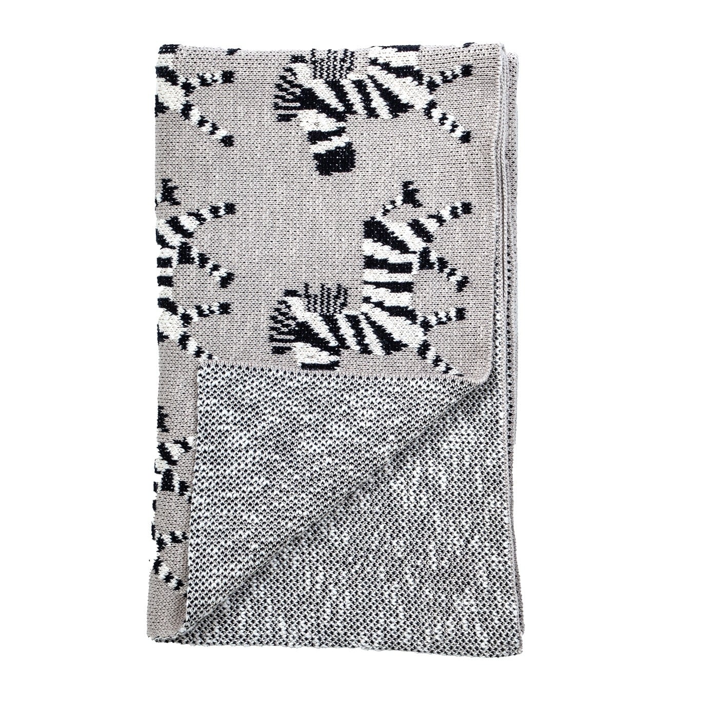 Grey Lots Of Zebras Woven Knitted Baby Blanket Grey Lots Of Zebras Woven Knitted Baby Blanket