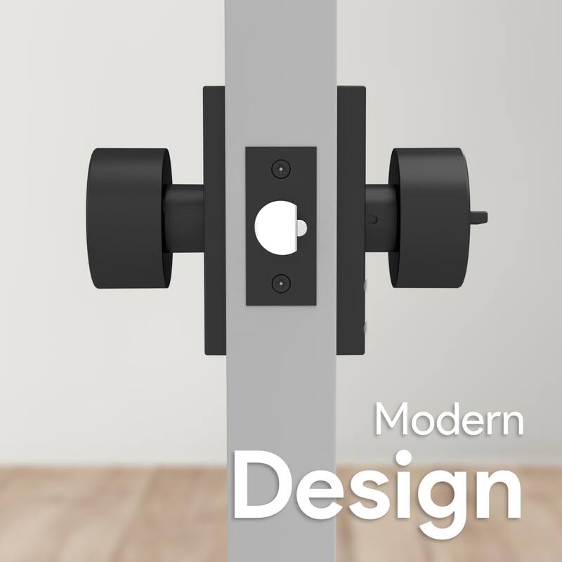 Mega Handles LAURA Entry Round Knob for Left or Right-Handed Doors, Interior/Exterior Door Levers I Reversible Handing