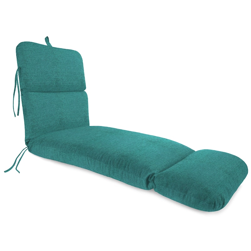 74" x 22" Outdoor Chaise Lounge Cushion with Ties and Loop - 74'' L x 22'' W x 5'' H - Green Blue Turquoise