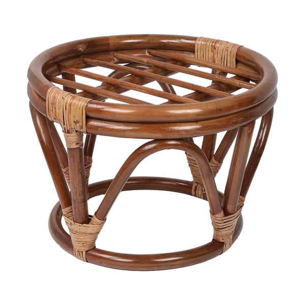 International Caravan Rattan Footsool with Tapestry Cushion International Caravan Rattan Footsool with Tapestry Cushion