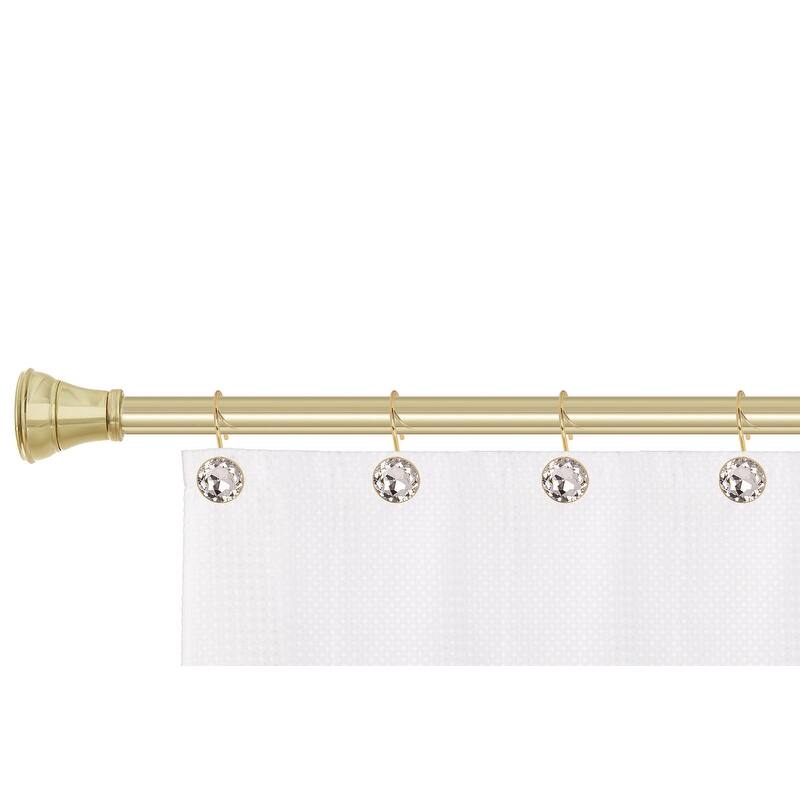 Utopia Alley Shower Curtain Hooks for Bathroom, Rust Resistant Shower Curtain Hooks Rings, Crystal Design, Set of 12