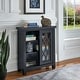 preview thumbnail 2 of 18, Glassell Geometric Glass Door Storage Cabinet with Adjustable Shelves by iNSPIRE Q Classic