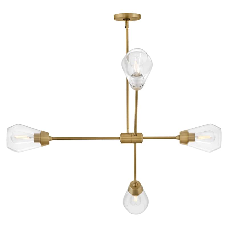Lark 83584 Livie 4 Light 44" Wide Sputnik Chandelier with Clear Glass