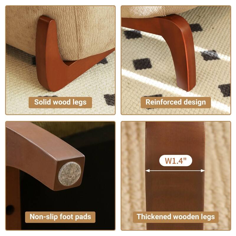 Elegant Velvet Armless Accent Chair - Modern Solid Wood Legs, Versatile Seating for Any Space