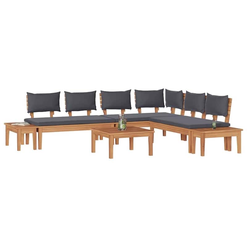 vidaXL Garden Bench Set with Cushion 3/4/5 pcs - 23.6" x 23.6" x 11.8