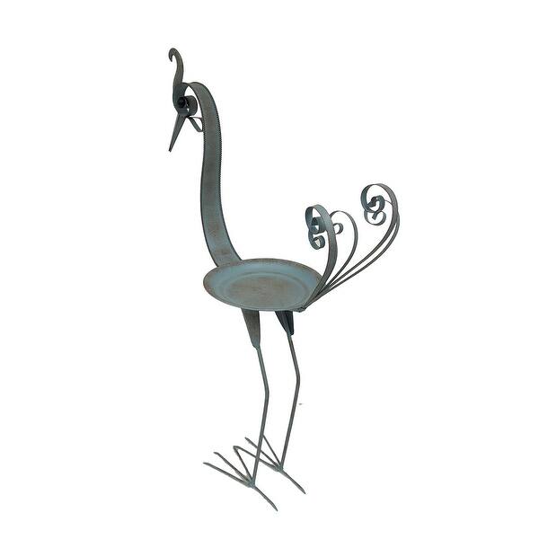 Shop Peacock Standing Decorative Metal Bird Feeder Sculpture
