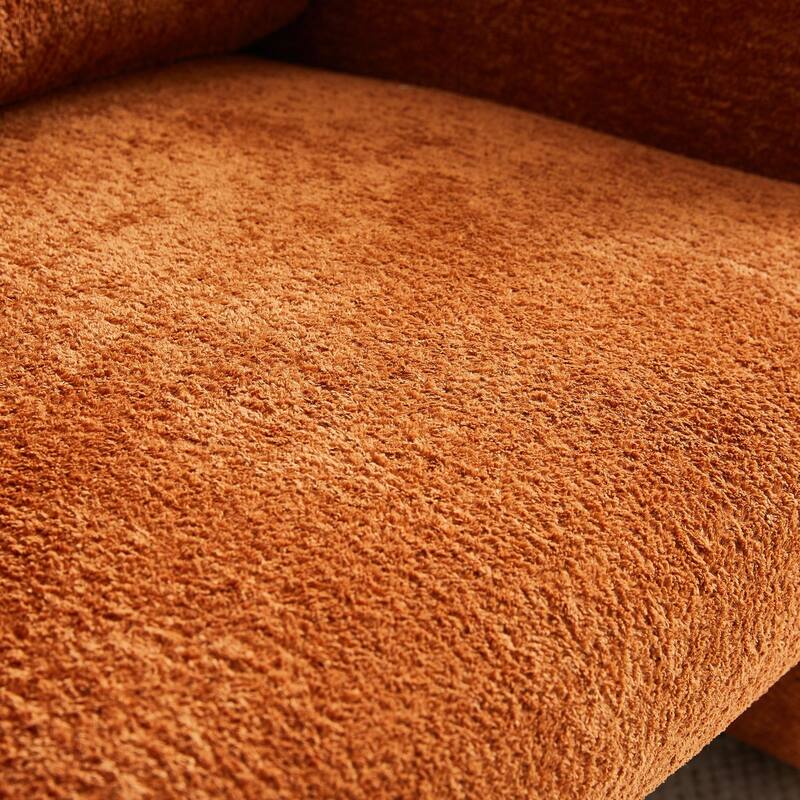 Accent Chair, Curved Back Single Armchair, Plush Upholstered