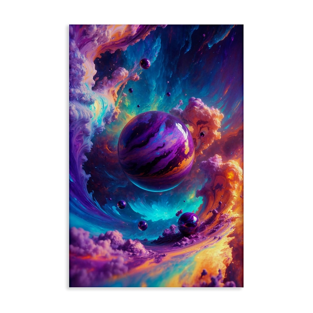 Stupell Surreal Planets with Chromatic Clouds Canvas Wall Art Design By Wumples