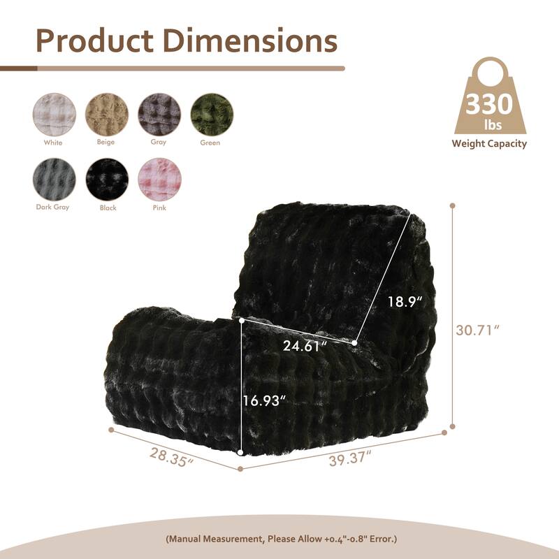 XIZZI Bean Bag Chair for Living Room Soft Plush Lounge Seating