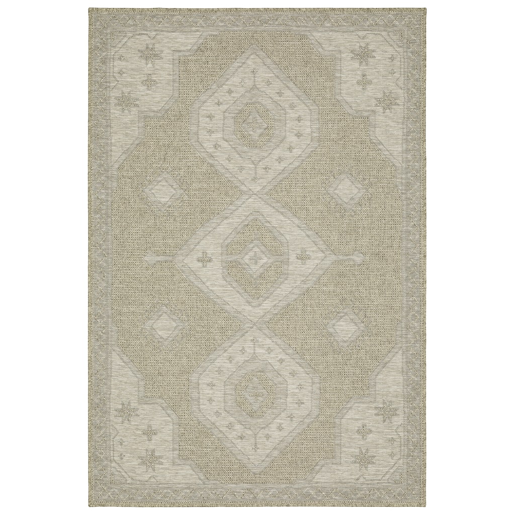 Shreveport Beige Black Geometric Medallion Casual Area Rug