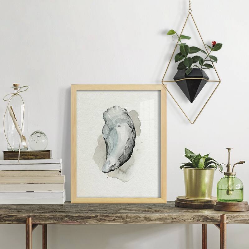 Oysters on the Bay II -Framed Print w/glass-Cherry Red
