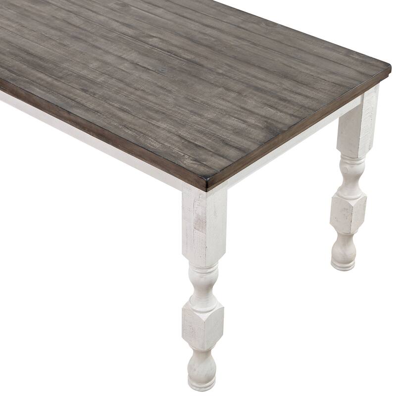 Furniture of America Ionessa Rustic Antique White 79-inch Counter Height Table