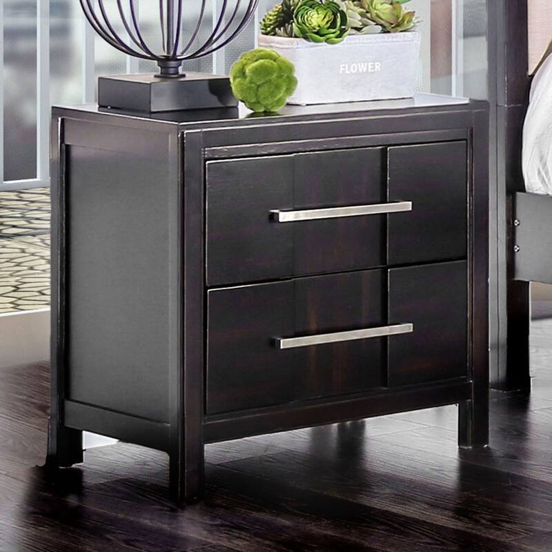 Transitional 1pc Nightstand Espresso English Dovetail Drawer Construction Bedside Table Bedroom