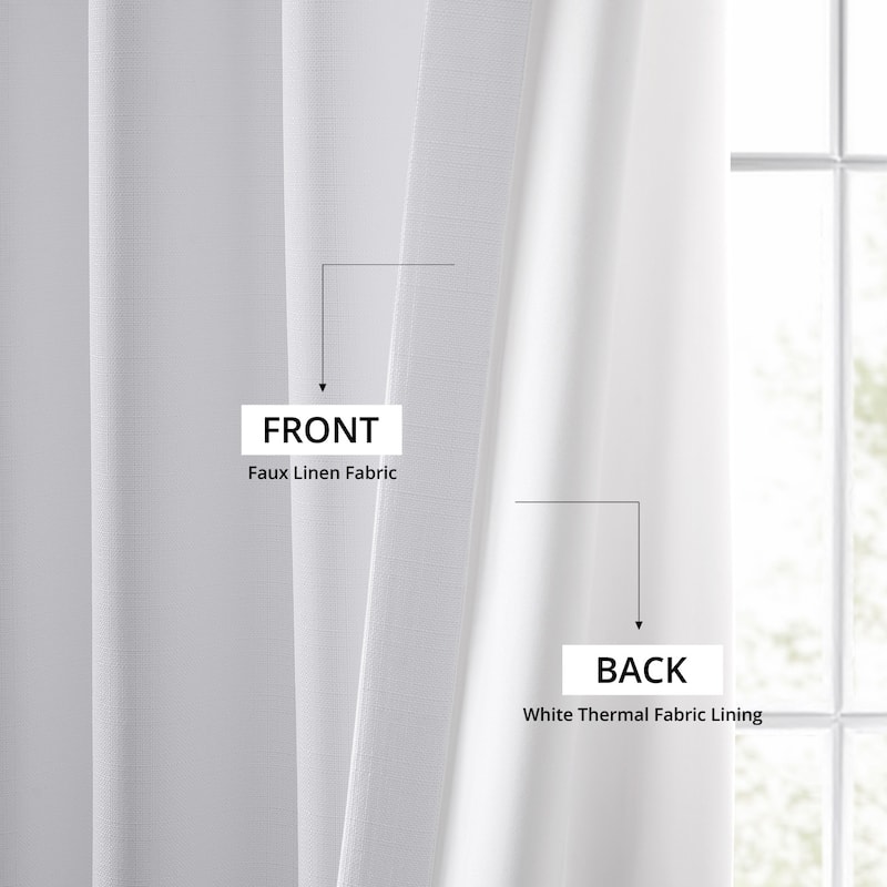 Exclusive Fabrics Italian Faux Linen Room Darkening Curtains for Bedroom & Living Room Curtains - Single Panel Window Curtains