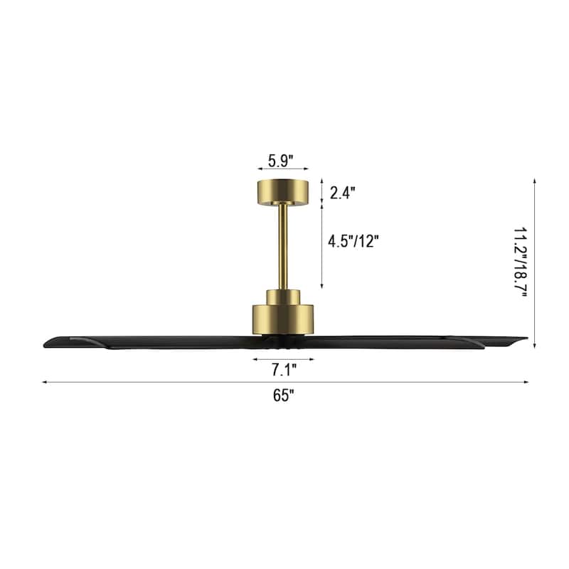 WINGBO 60" Solid Wood DC Motor Indoor Ceiling Fan with Remote·