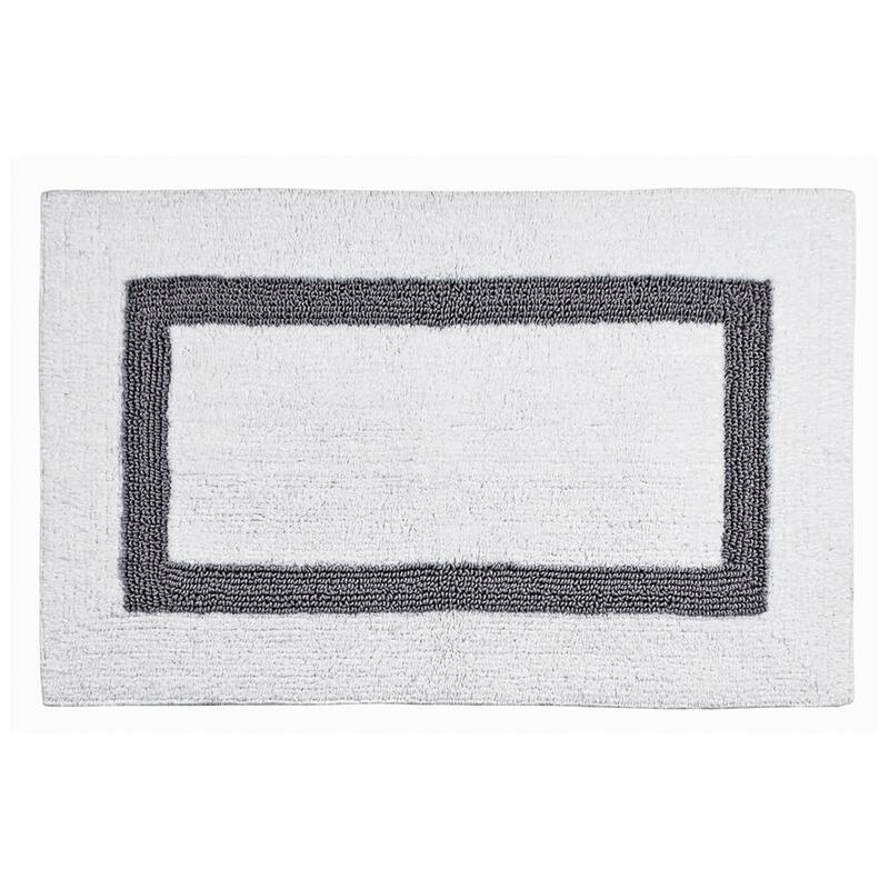 Better Trends Hotel Collection in Race Track 100% Cotton Super Absorbent Reversible Double Sided Machine Washable Bath Mat Rug