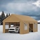 preview thumbnail 10 of 42, Heavy Duty Carport with Roll-Up Sidewall and Ventilated Windows with Removable Sidewalls Yellow - 10x20FT