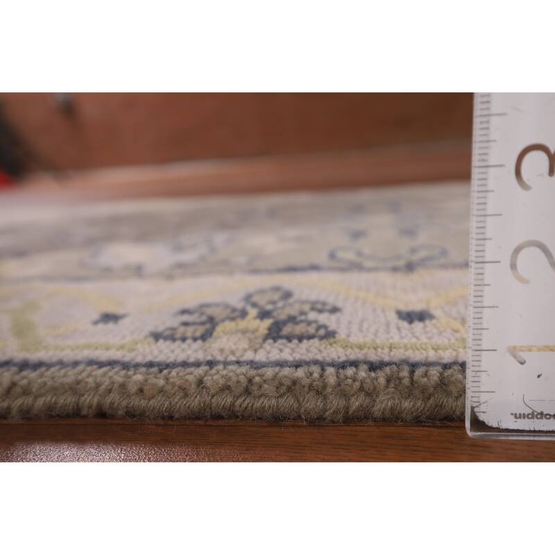 Transitional Oushak Oriental Runner Rug Hand-Knotted Wool Carpet - 2'7" x 9'9"