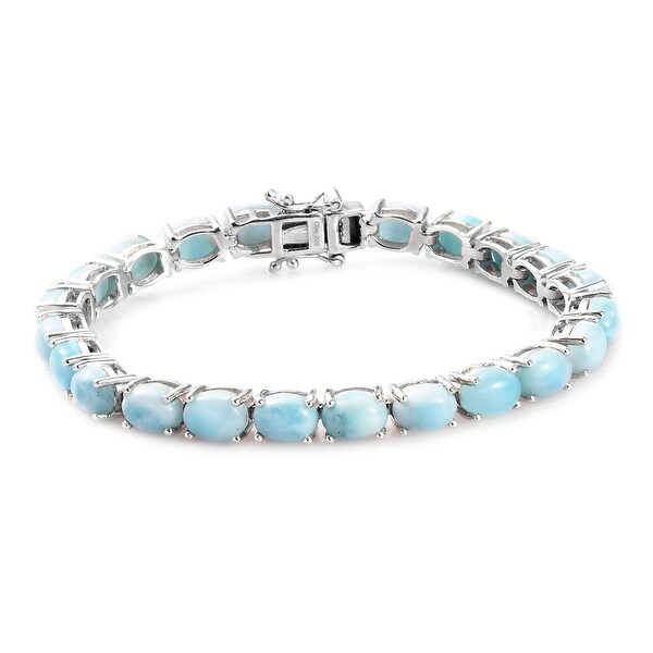 Shop 925 Sterling Silver Larimar Tennis Bracelet Size 6.5 ...