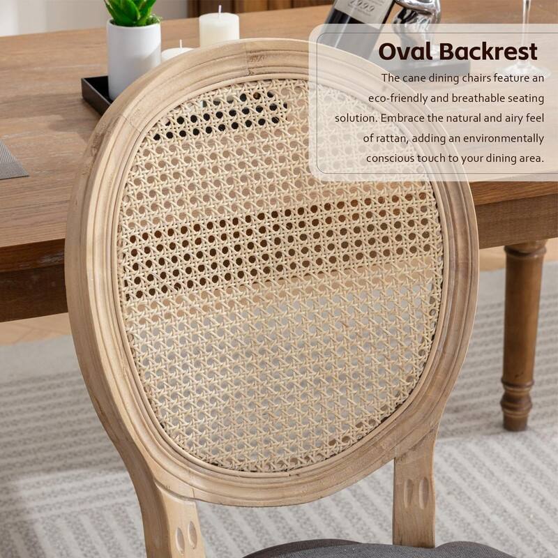 Upholstered French Style Nailhead Dining Chairs(Set of 4)