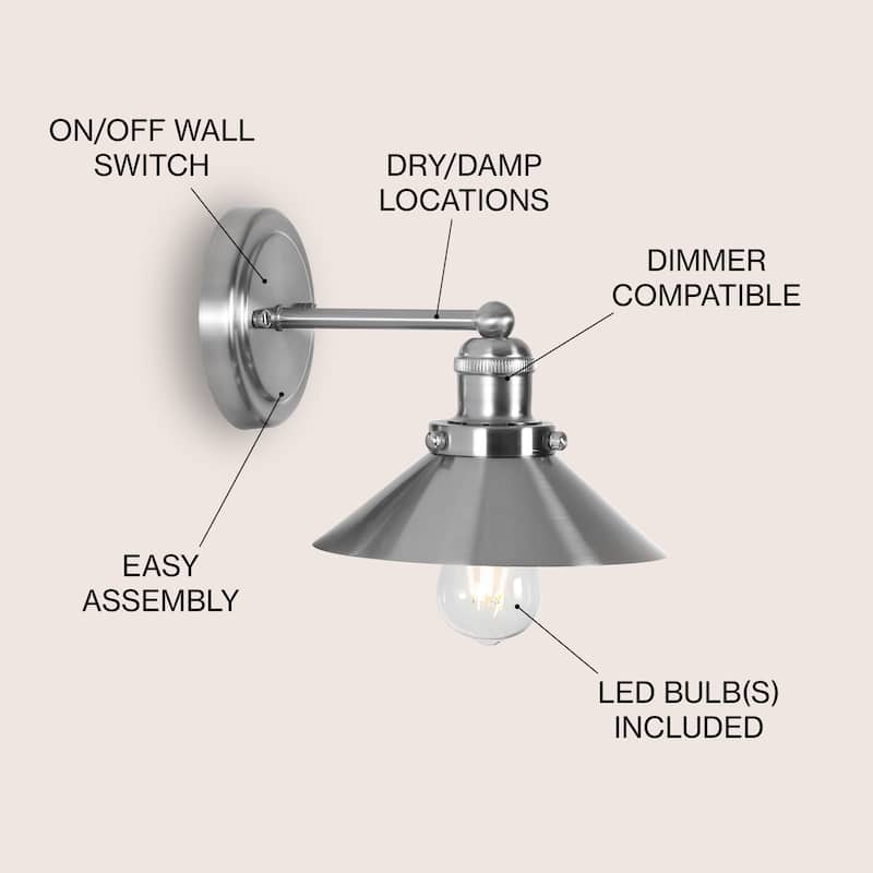Florence Metal Shade Sconce, by JONATHAN Y