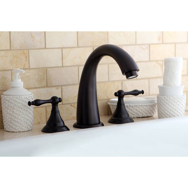 Kingston Brass Royale Deck Mounted Roman Tub Filler with Lever Handles