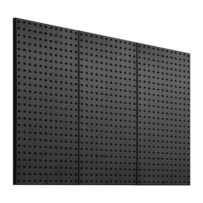 Black Metal Pegboard Panels with Volcanic Holes, 132 lbs Load - 12" L x 0.75" W x 24" H