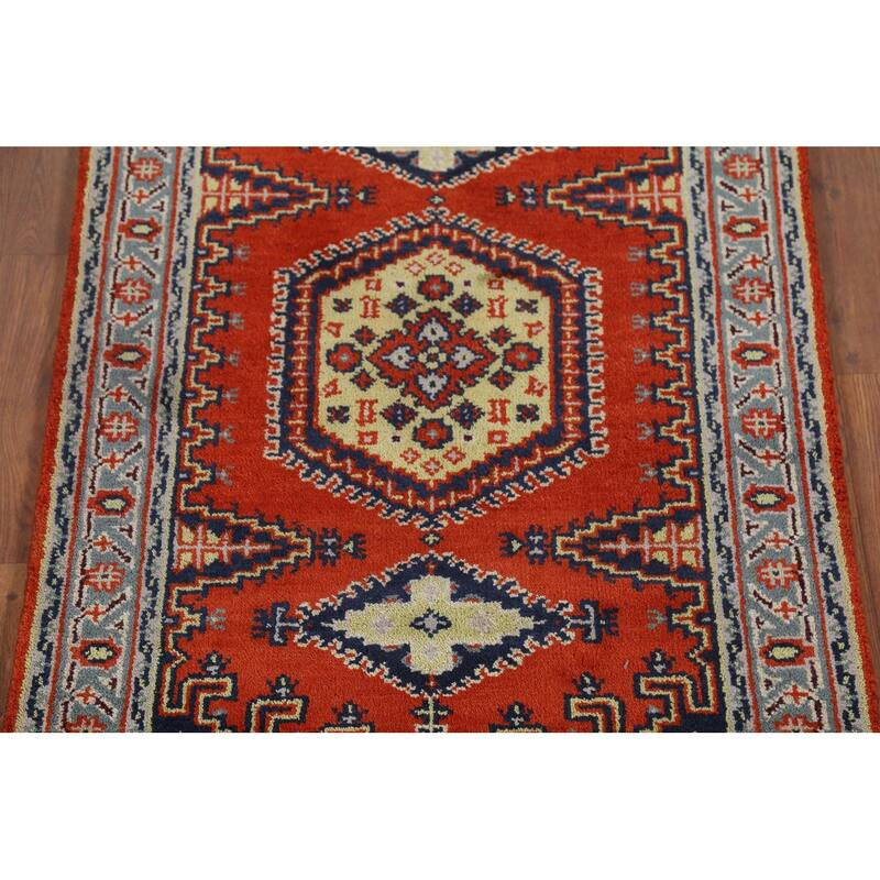 Orange Viss Indian Accent Rug Handmade Wool Carpet - 3'0"x 5'0"