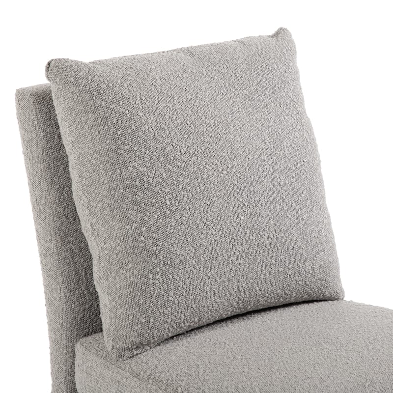 Furniture of America Salantes Modern Boucle Chenille Side Chair with Casters
