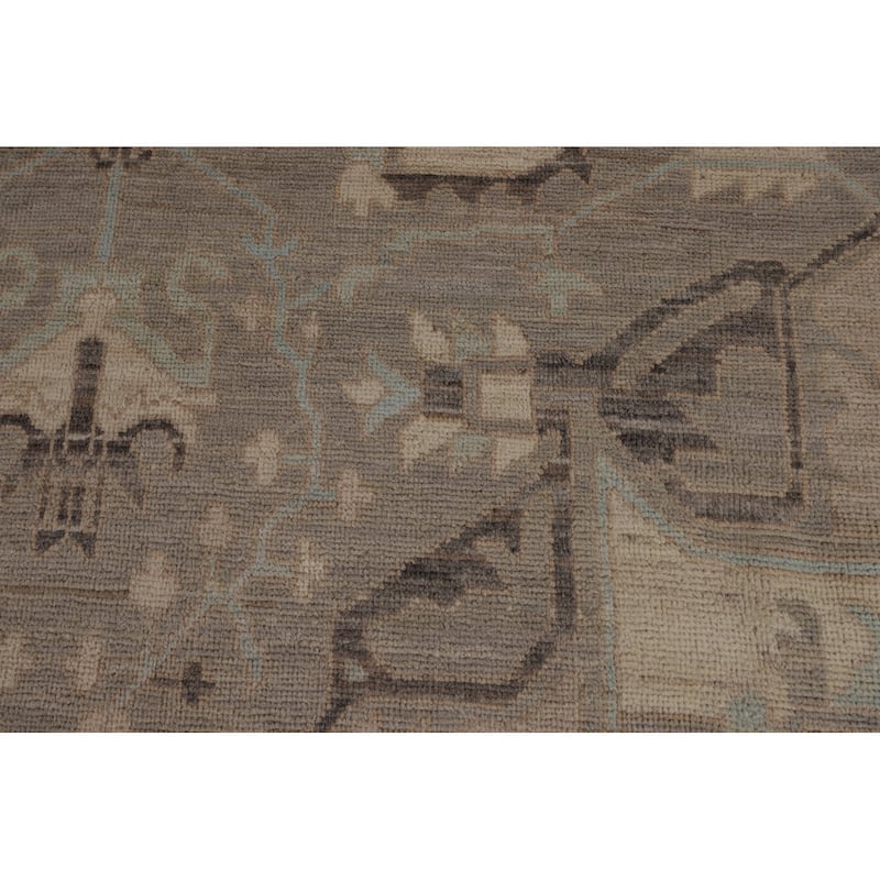 Vegetable Dye Oushak Turkish Rug Handmade Transitional Wool Carpet - 9'11"x 13'10"
