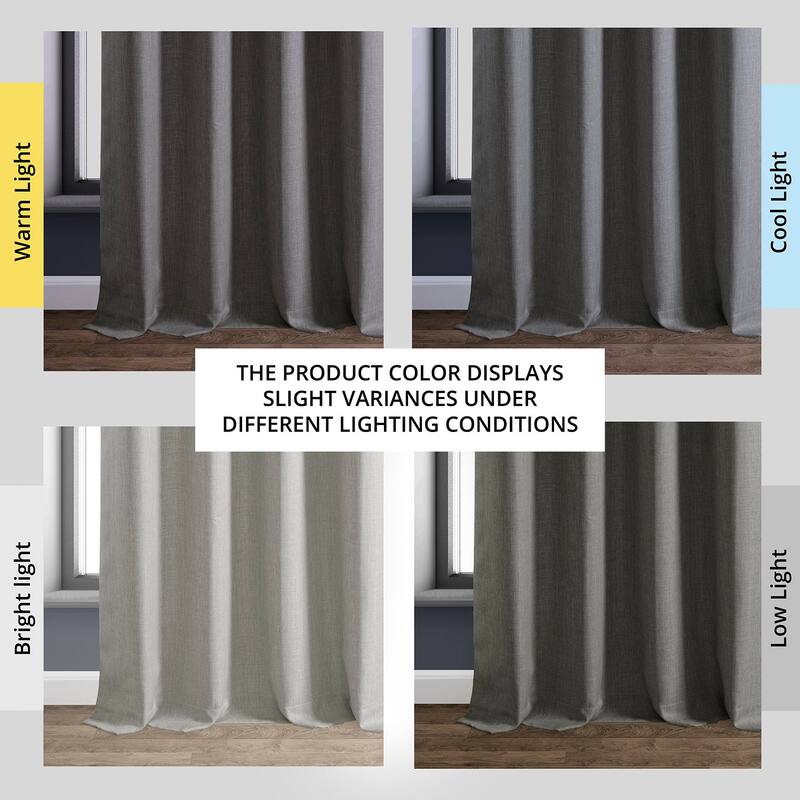 Exclusive Fabrics Italian Faux Linen Grommet Room Darkening Curtains (1 Panel) - Contemporary Elegance, Stylish Functionality