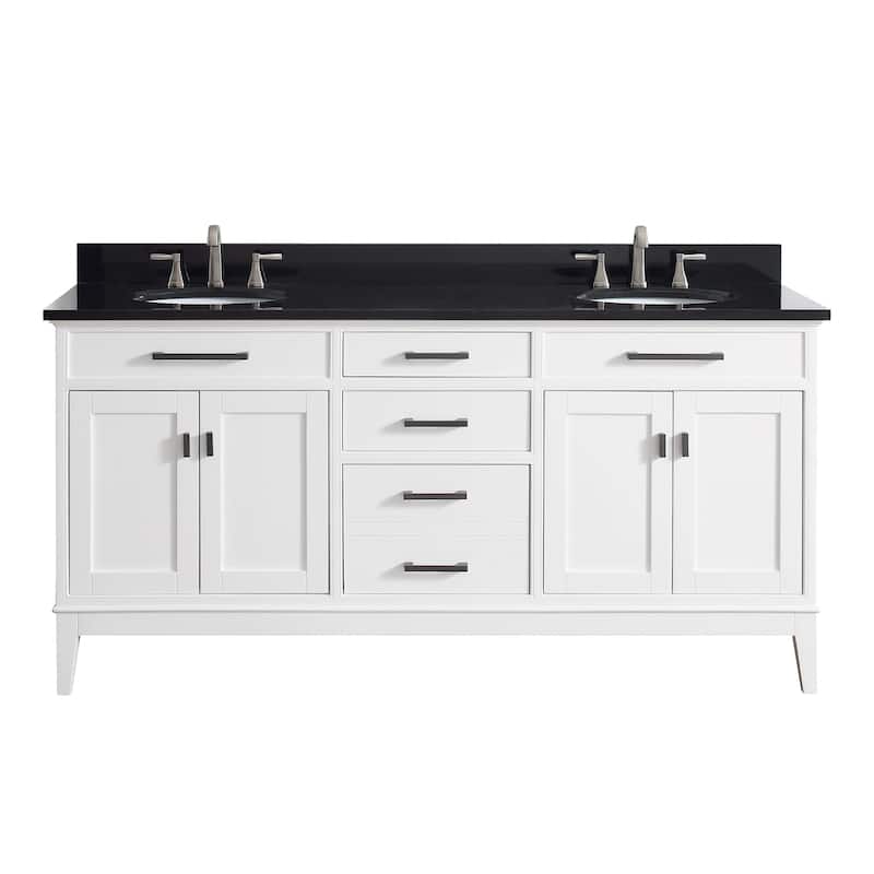 Avanity Madison 73-inch Double Sink Vanity Combo in White with Top and Sink - 73"W x 22"D