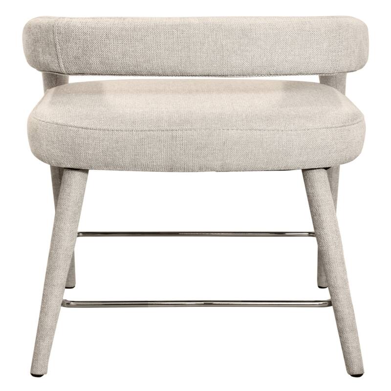 Modern Counter Height Bar Stool with Arms 25-Inch Low Back Upholstered Fabric Seat Metal Frame - 22" x 21" x 35"