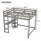 preview thumbnail 4 of 10, Gray Full Size Pine Wood Loft Bed with Built-in Desk and Shelves