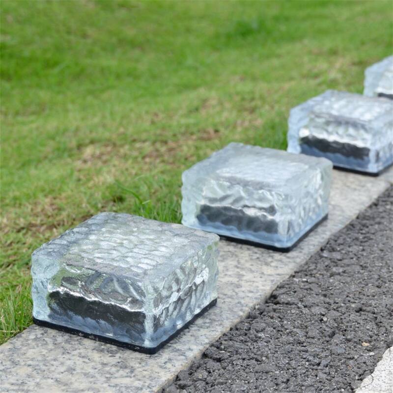 6-Pack Solar Powered Ice Bricks Path Lights Outdoor Lights