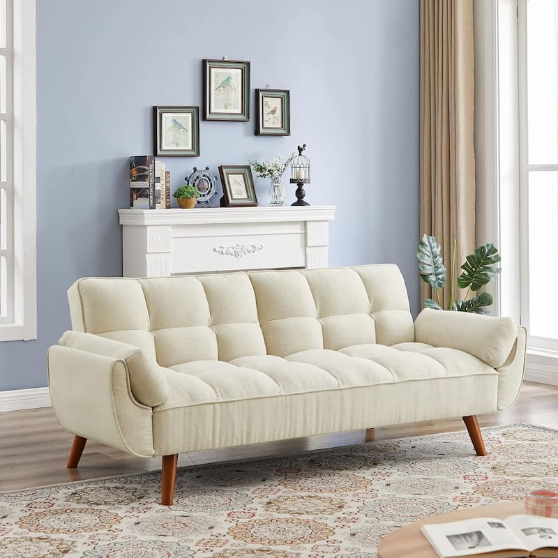 75.39" Futon Sofa Bed-Convertible Couch Loveseat Sleeper for Living Room, Bedroom, Studio, Apartment, Dorm, Home Office