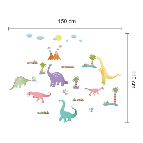dimension image slide 1 of 3, Walplus Happy Dinosaurs Kids Children Wall Sticker Nursery Decor Decal