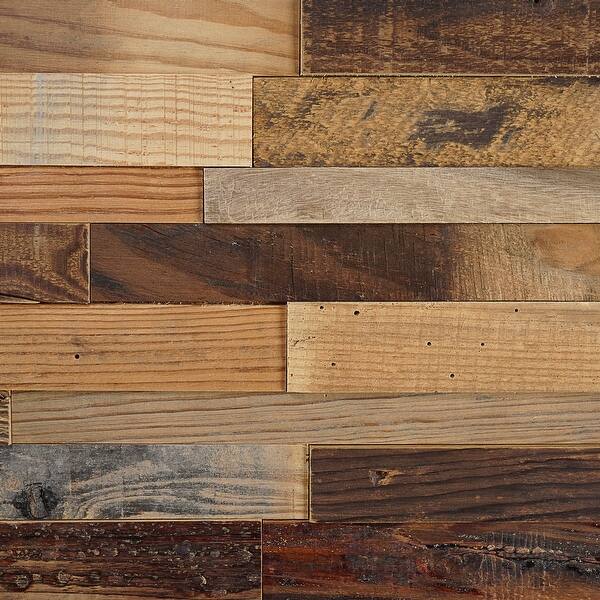 BELLEZE 3D Solid Wood Stripes - DIY Wall Panel - Nails and Glue Application - 10 Sq Ft BELLEZE 3D Solid Wood Stripes - DIY Wall Panel - Nails and Glue Application - 10 Sq Ft