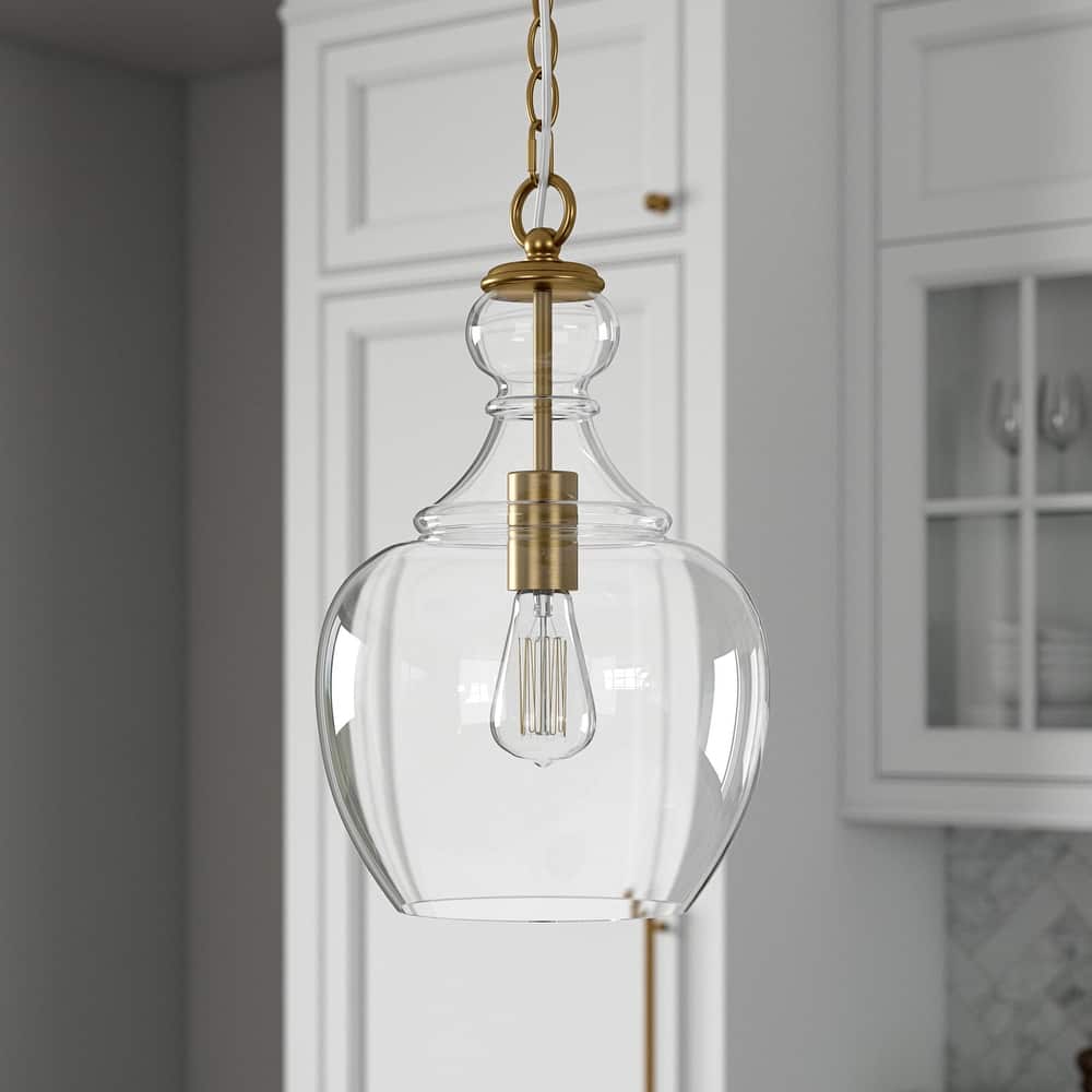 Verona 11" Wide Pendant with Glass Shade - 11" Wide