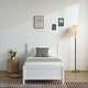 preview thumbnail 9 of 13, White Twin Pine Single-Layer Core Vertical Stripe Full-Board Curved Bed Head