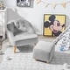 preview thumbnail 4 of 16, Costway Kids Sofa Chair w/ Ottoman Toddler Single Sofa Velvet - 20'' x 20'' x 19.5''