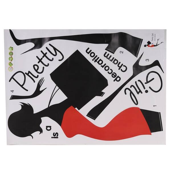 Shop Closet Women Pretty Girl Removable Decal Mural Art Decor Wall Sticker Overstock 28888472