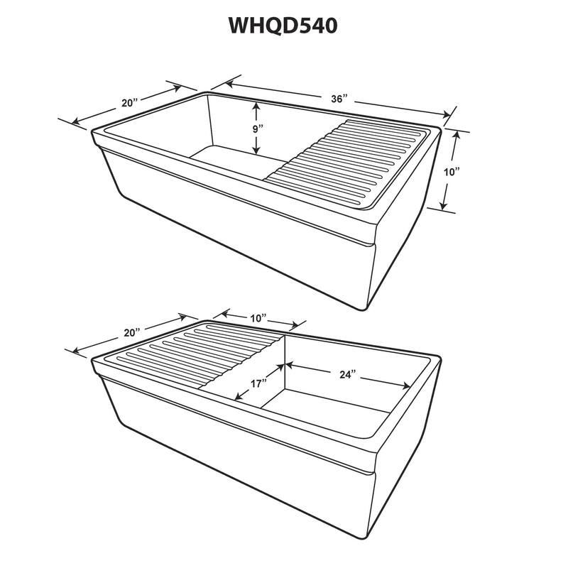 Whitehaus Collection Fireclay Quatro Alcove Sink