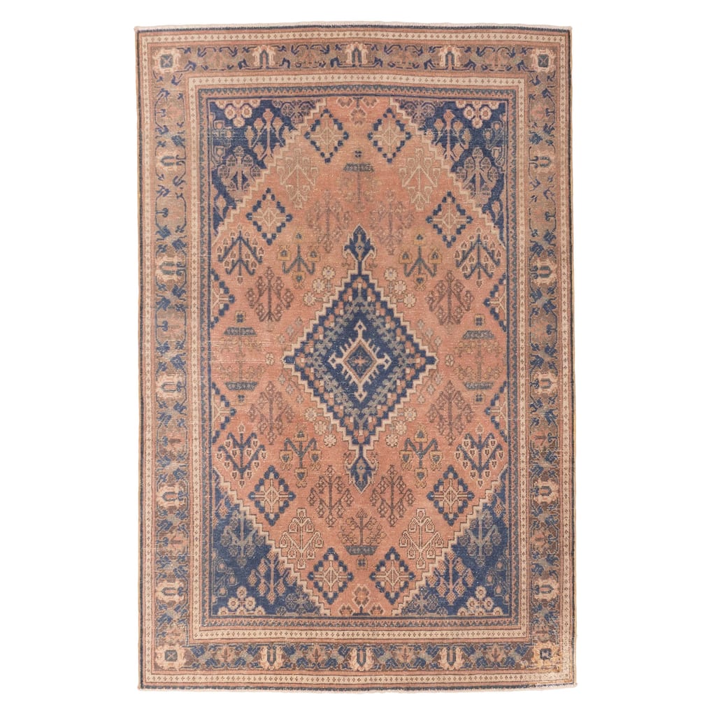 ECARPETGALLERY Hand-knotted Antalya Vintage Coral Wool Rug - 4'4 x 6'6