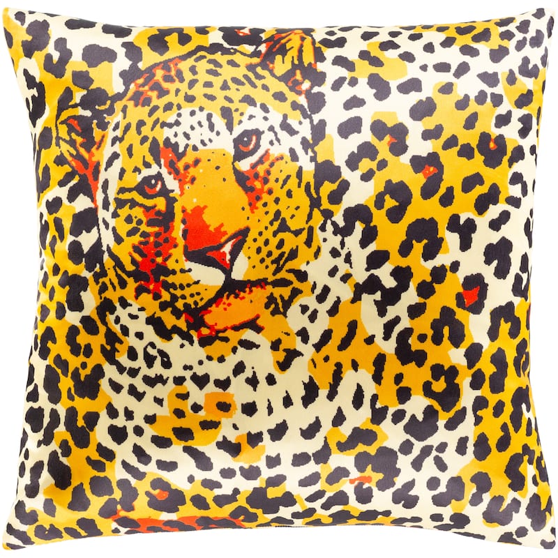 Artistic Weavers Mettawa Yellow Leopard Print Throw Pillow