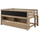 preview thumbnail 23 of 22, Twin Size Loft Bed, Wood Low Loft Bed with Storage Shelves, Blackboard, Trundle and Ladder Wooden Bed Frame No Box Spring Needed