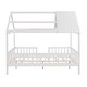 preview thumbnail 33 of 33, Full Size Wood House Bed with Fence, Playhouse Design for Kids, Sturdy Pine Construction, Customizable Decor